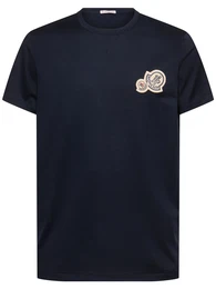 Double Logo Patch Cotton T-shirt