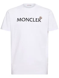 Flocked Logo Cotton T-shirt