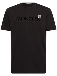 Flocked Logo Cotton T-shirt