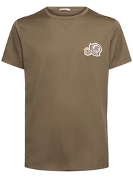 Double Logo Patch Cotton T-shirt