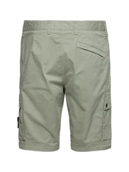 Stretch Cotton Logo Patch Shorts Grün