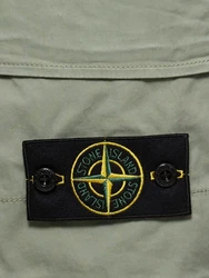 Stretch Cotton Logo Patch Shorts Grün