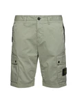 Stretch Cotton Logo Patch Shorts Grün