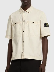 Short Sleeve Overshirt Beige