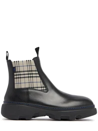 Chelseastiefel Aus Kariertem Leder