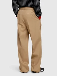 Cotton Blend Pants Beige