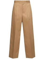 Cotton Blend Pants Beige