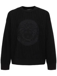 Pullover Aus Wollstrick Mit Medusamotiv