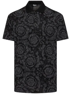 Polohemd Aus Baumwollpiqu Jacquardmuster 