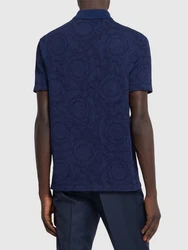 Polohemd Aus Baumwollpiqu Jacquardmuster 