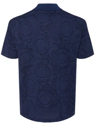 Polohemd Aus Baumwollpiqu Jacquardmuster 