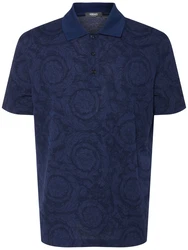 Polohemd Aus Baumwollpiqu Jacquardmuster 