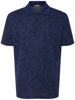 Polohemd Aus Baumwollpiqu Jacquardmuster