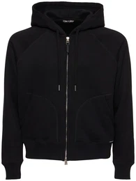Sweatshirt Aus Baumwolle Mit Kapuze Und Zipper
