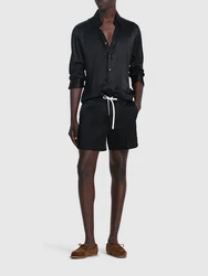 Shorts Aus Satin Mit Paspelierung 