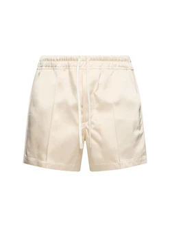 Shorts Aus Satin Mit Paspelierung
