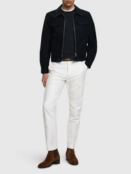 Jacke Aus Baumwollsatin Dunkelblau