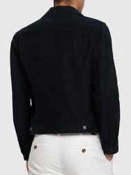 Jacke Aus Baumwollsatin Dunkelblau