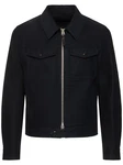 Jacke Aus Baumwollsatin Dunkelblau