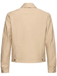 Jacke Aus Baumwollsatin Beige
