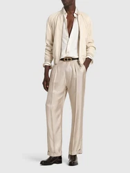 Loungehose Aus Seidentwill 