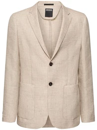 Check Linen & Wool Shirt Jacket