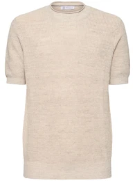 Kurzrmliger Sweater Aus Baumwolle Und Leinen