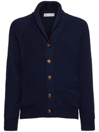 Strick-cardigan Aus Baumwolle