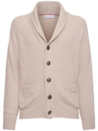 Strick-cardigan Aus Baumwolle