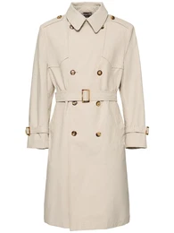 Langer Trenchcoat Aus Baumwollmischung