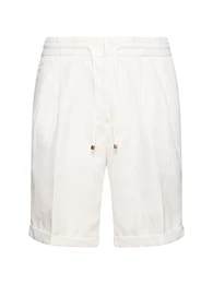 Bermuda-cargoshorts Aus Baumwolle Und Leinen