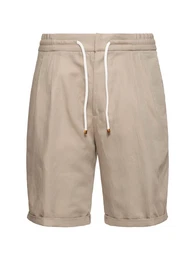 Bermuda-cargoshorts Aus Baumwolle Und Leinen