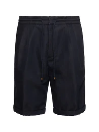 Bermuda-cargoshorts Aus Baumwolle Und Leinen
