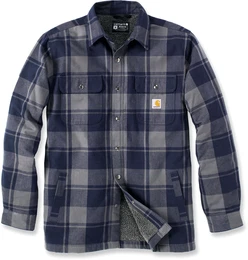 Flannel Sherpa, Textiljacke - Dunkelblau/Hellgrau - S