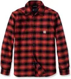 Rugged Flex Flannel, Hemd - Rot/Schwarz - XXL