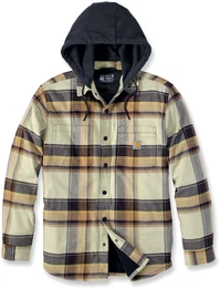 Rugged Flex Flannel Fleece, Textiljacke - Dunkelbraun/Hellgelb/Schwarz - L
