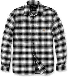 Rugged Flex Flannel, Hemd - Schwarz/Wei - M