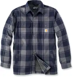 Flannel Sherpa, Textiljacke - Dunkelblau/Hellgrau - M