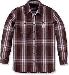 Twill Plaid, Hemd Damen - Dunkelbraun/Wei - XS