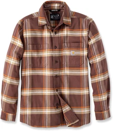 Rugged Flex Flannel, Hemd - Braun/Orange/Beige - XL