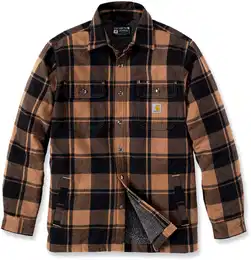 Flannel Sherpa, Textiljacke - Schwarz/Hellbraun - L