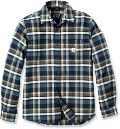 Rugged FlexTM Flannel Plaid, Hemd - Dunkelblau/Wei/Grn/Gelb - XXL