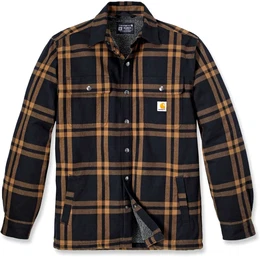 Flannel Sherpa-Lined, Hemd/Textiljacke - Schwarz/Hellbraun - S