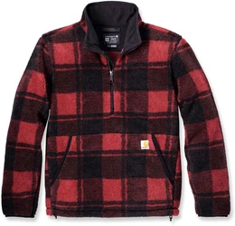 106443, Fleece-Pullover - Schwarz/Rot - S