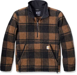 106443, Fleece-Pullover - Schwarz/Braun - XXL
