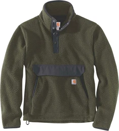 Relaxed Fit, Fleece-Pullover - Dunkelgrn - XXL