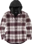 Carhartt Flannel Fleece Lined Hooded Hemd/Jacke Beige/Dunkelrot