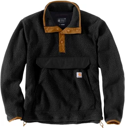Relaxed Fit, Fleece-Pullover - Schwarz - XXL