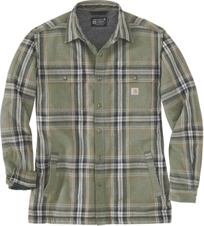 Carhartt Flannel Sherpa Hemd/Jacke Dunkelgrün/Khaki/Grün