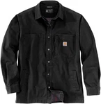 Carhartt Canvas-Fleece Hemd/Jacke Fleece Lined Snap Front Schwarz (N04)